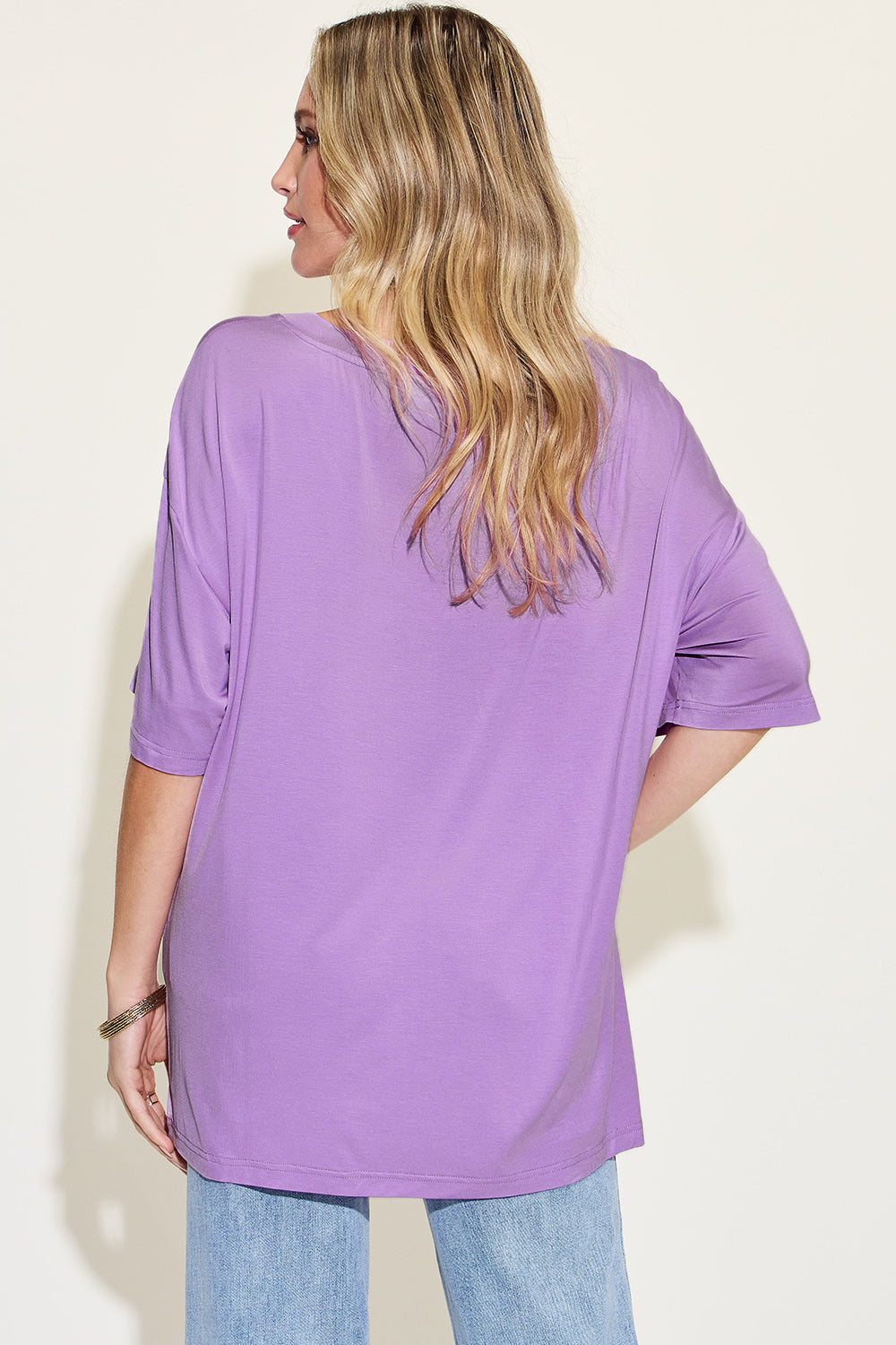 Basic Bae Full Size Bamboo V-Neck Drop Shoulder T-Shirt (4 Colors)