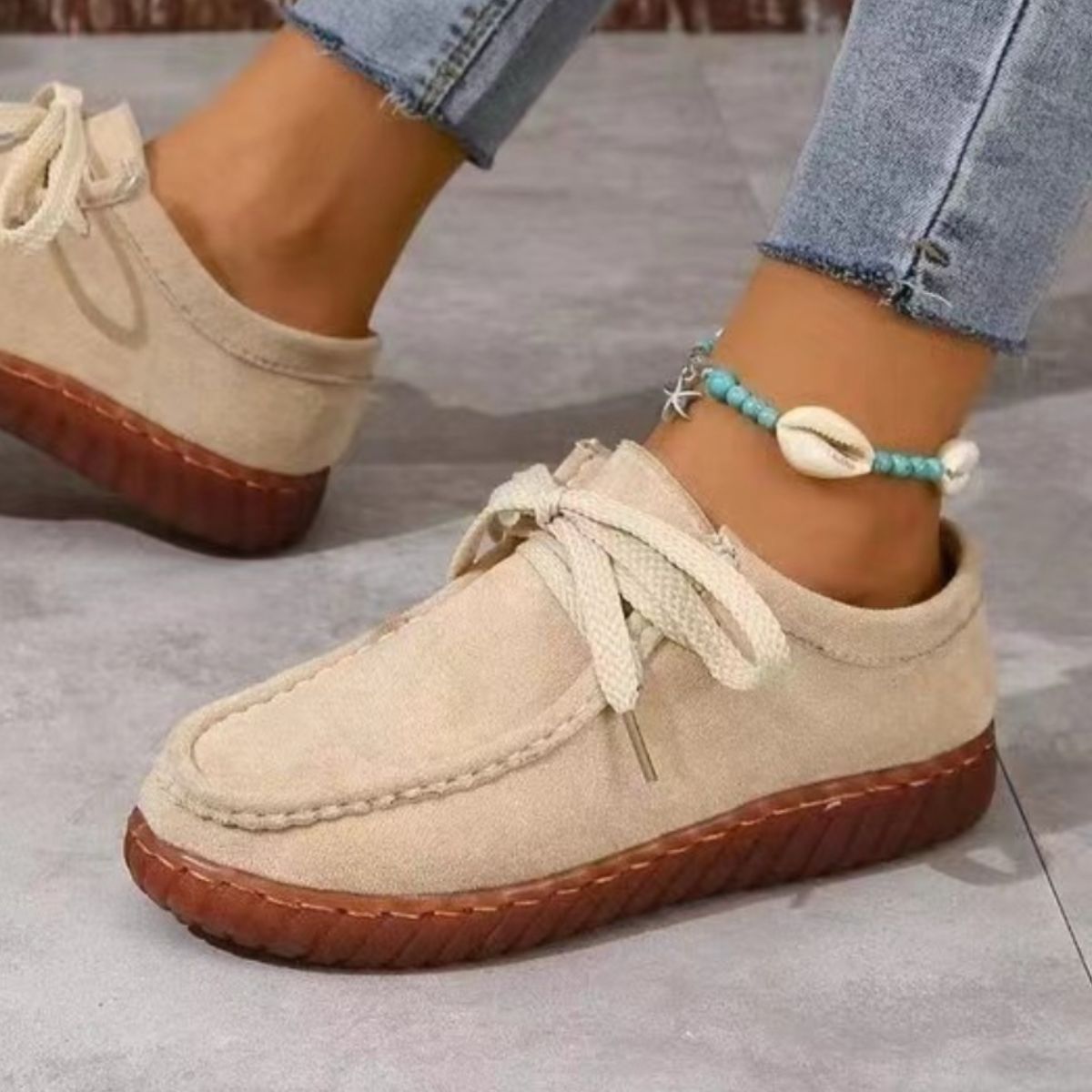 Tied Suede Round Toe Sneakers (3 Colors)