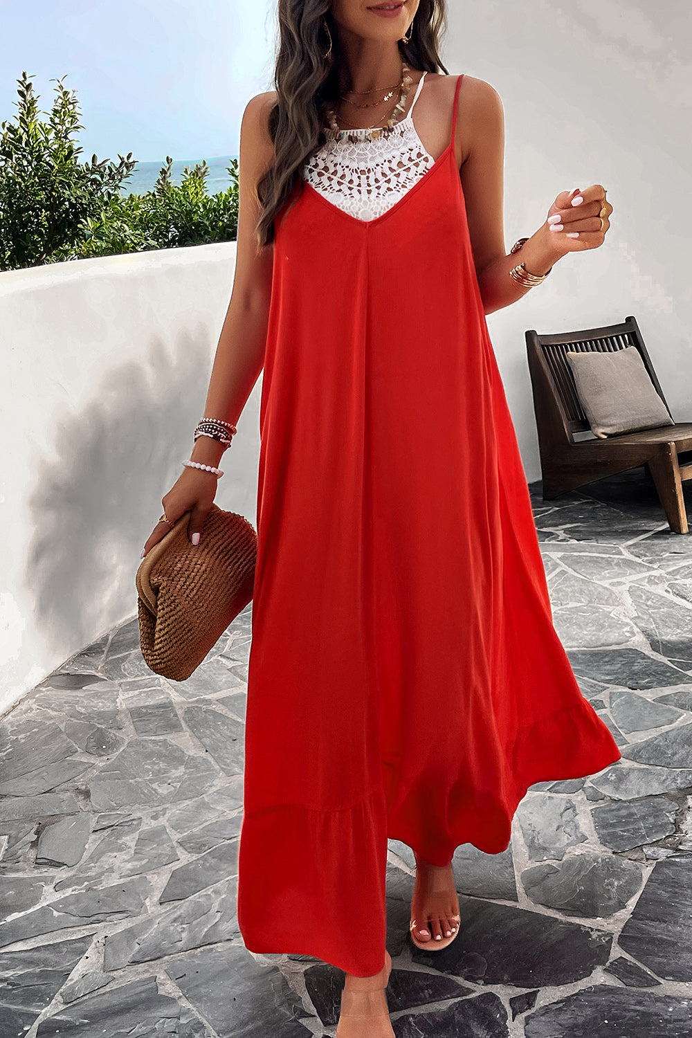 Backless Maxi Cami Dress with Pockets (4 Colors)