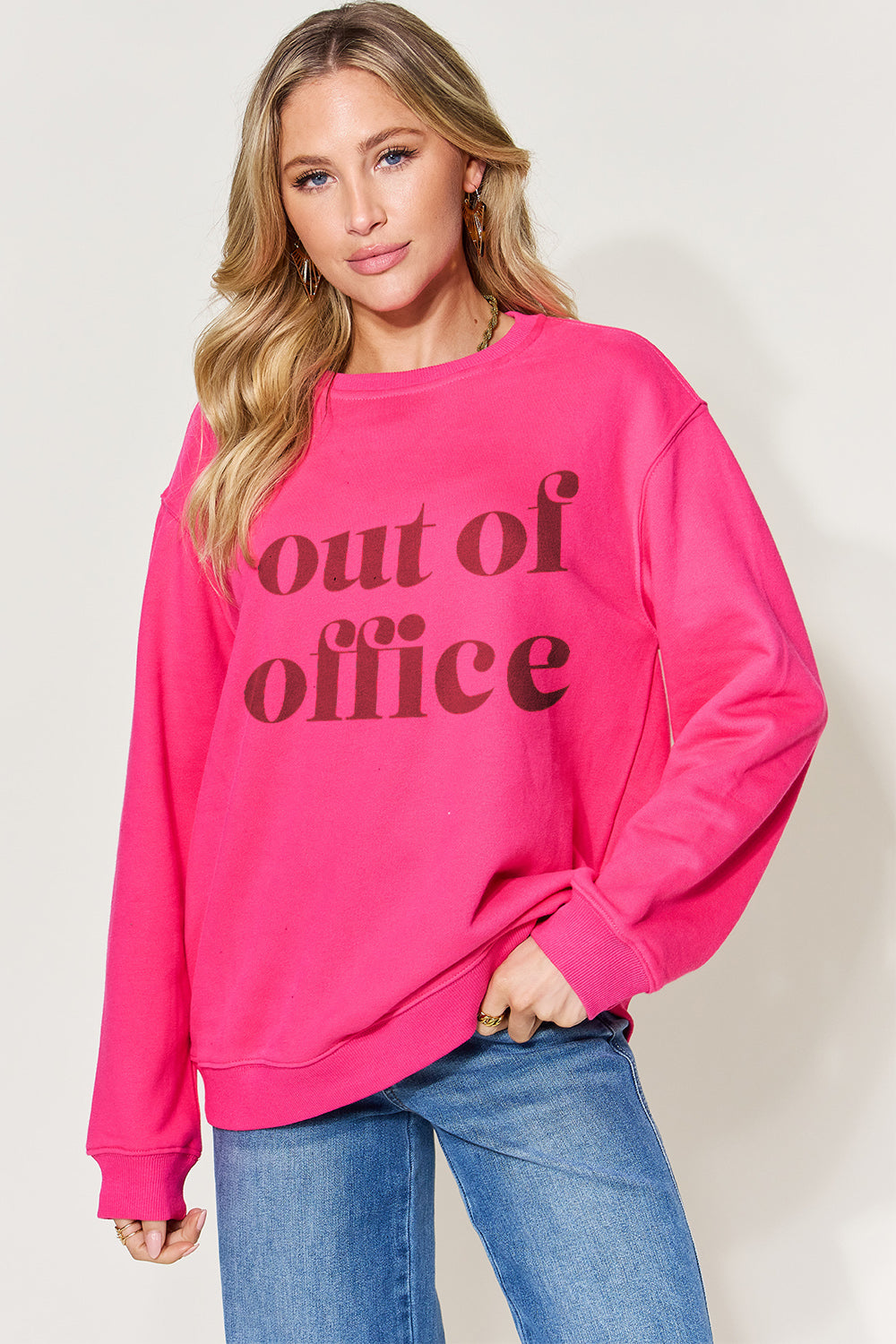 Simply Love Full Size OUT OF OFFICE Sweatshirt (3 Colors up to 3XL)