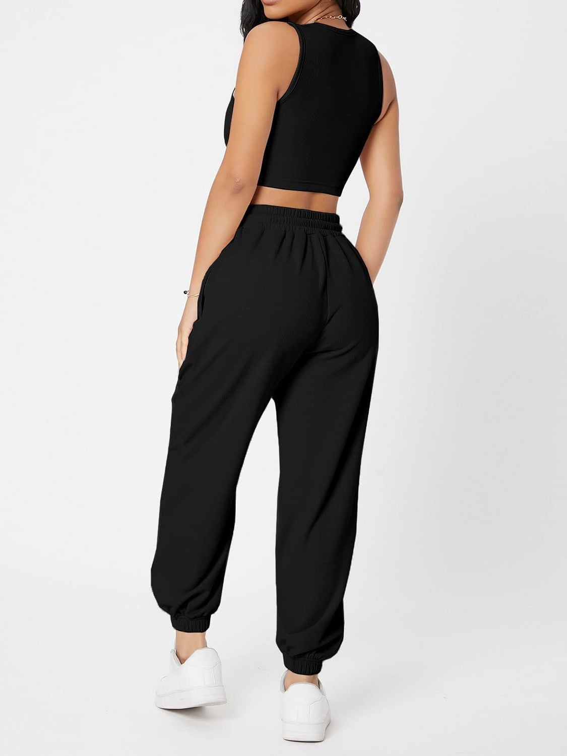 Outfit Set - Wide Strap Top and Drawstring Joggers Set (8 Colors)