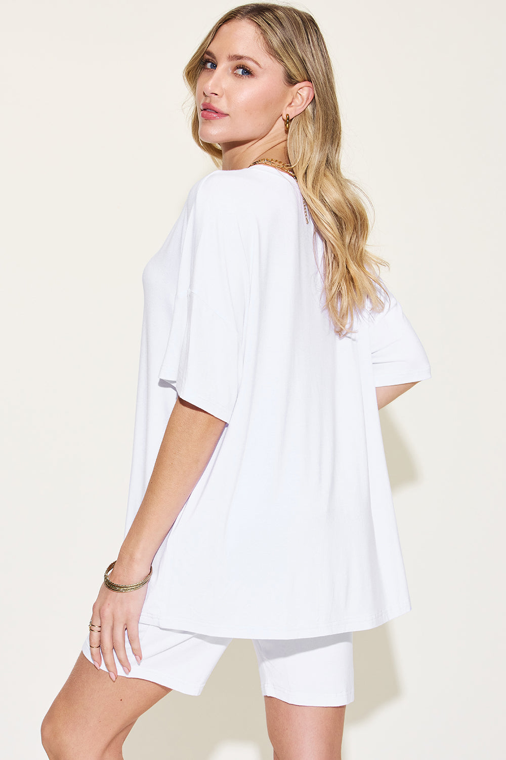 Basic Bae Full Size V-Neck Drop Shoulder Short Sleeve T-Shirt and Shorts Set (7 Colors)