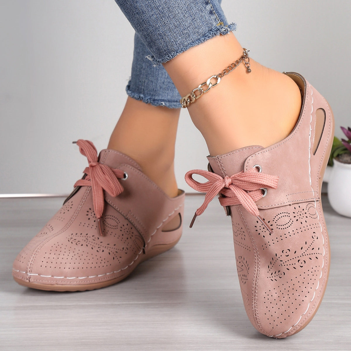 Lace-Up Round Toe Wedge Sandals (5 Colors)