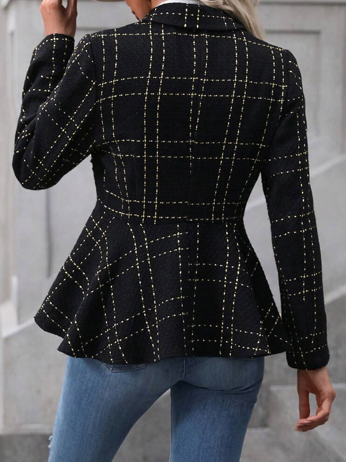 Ruffle Hem Collared Blazer (4 Colors)