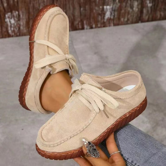 Tied Suede Round Toe Sneakers (3 Colors)