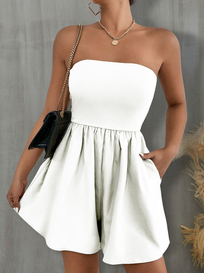 Pocketed Tube Wide Leg Romper (5 Colors)