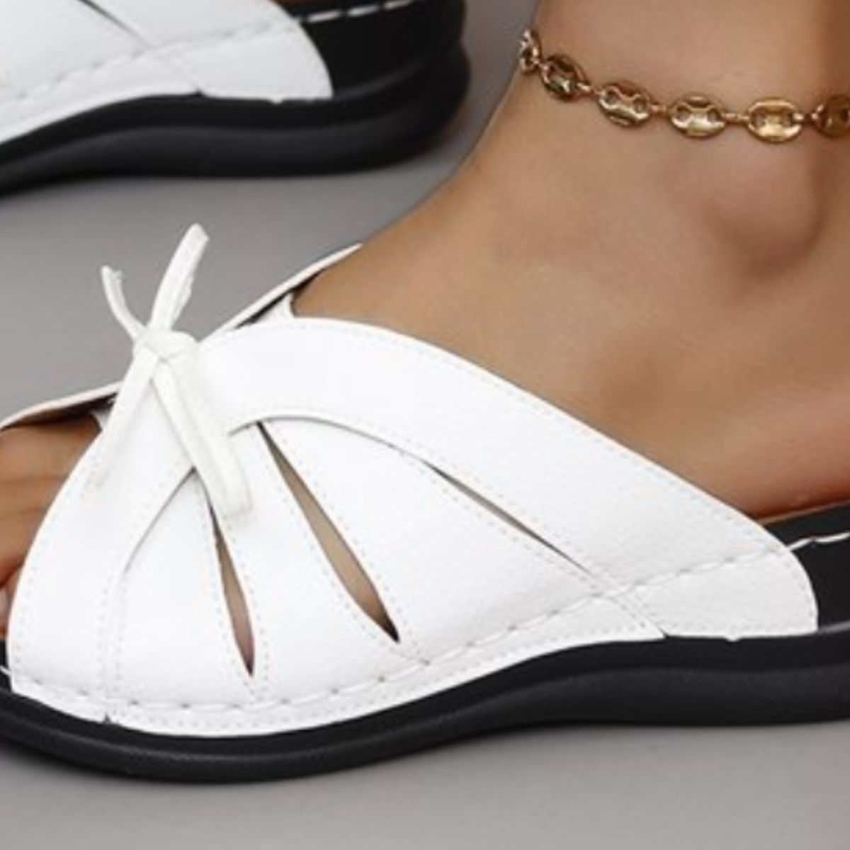 Tied Open Toe Low Heel Sandals (6 Colors)