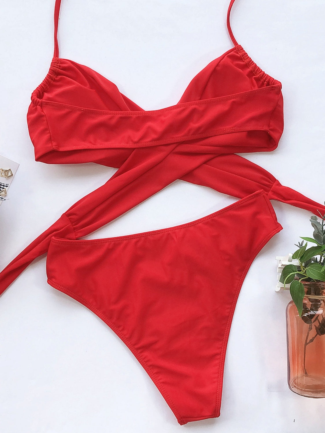 Halter Neck Two-Piece Bikini Set (2 Colors)