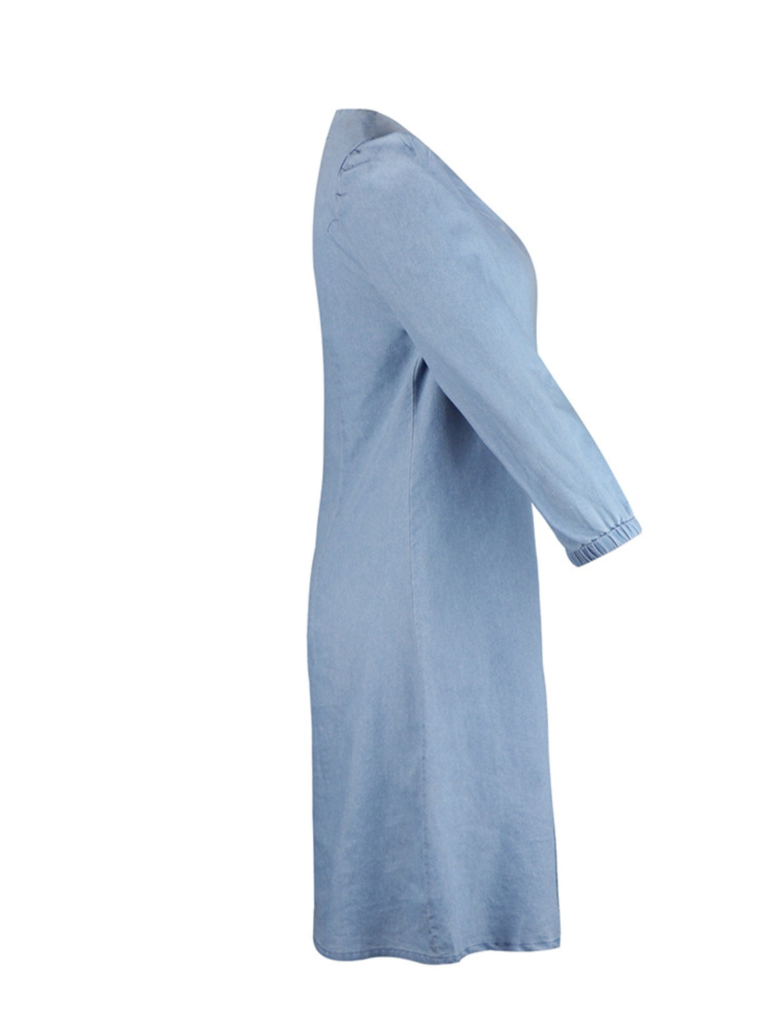 Full Size V-Neck Half Sleeve Denim Dress (4 Colors)