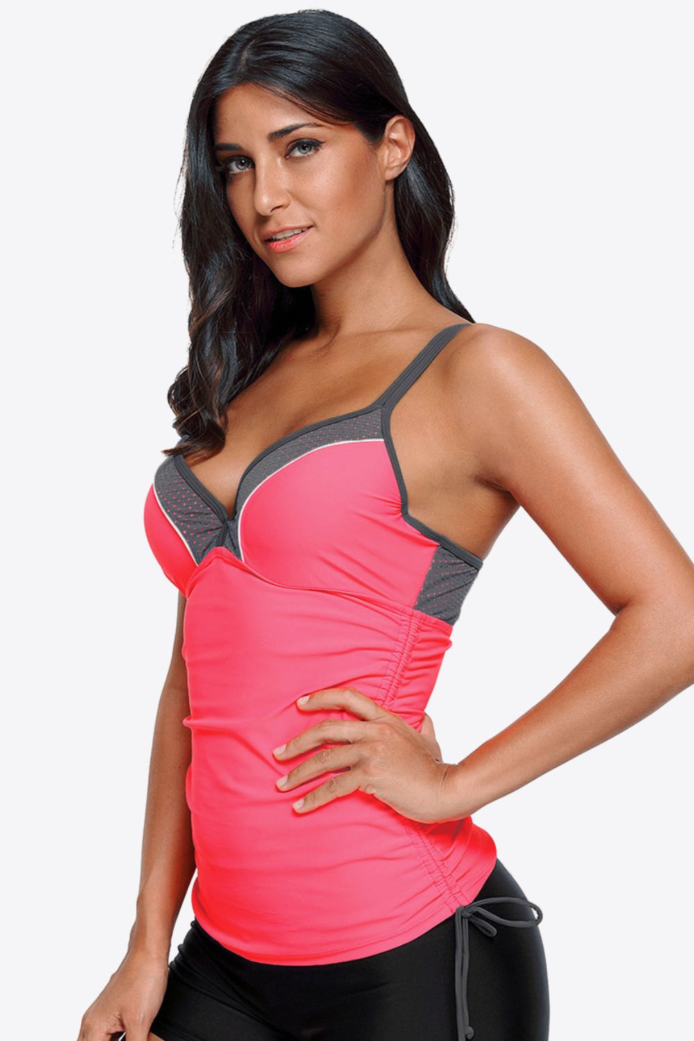 Contrast Sweetheart Neck Swim Cami (2 Colors)