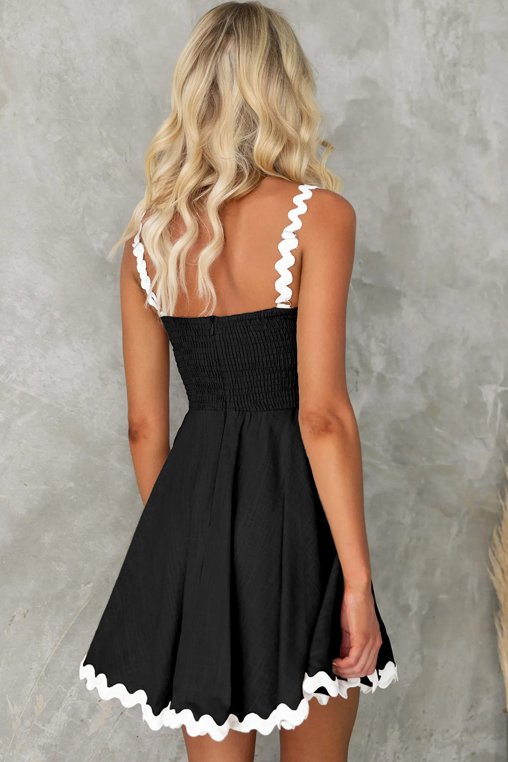 Contrast Trim Square Neck Mini Dress (6 Colors)