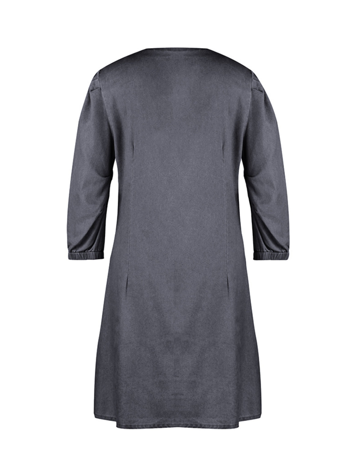 Full Size V-Neck Half Sleeve Denim Dress (4 Colors)