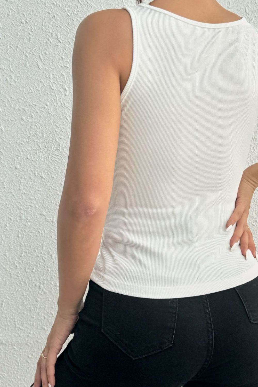 Lace Detail Square Neck Wide Strap Tank (5 Colors)