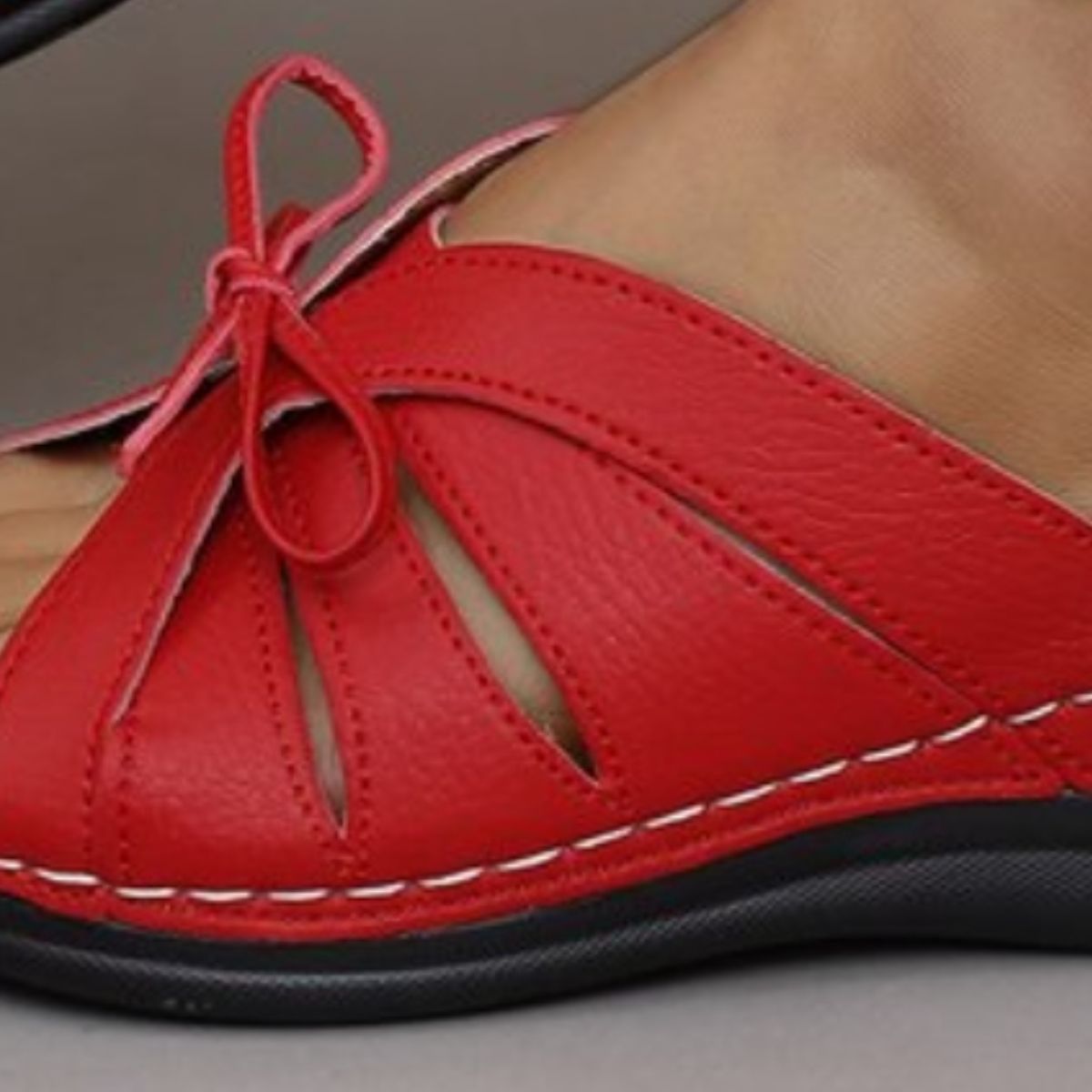 Tied Open Toe Low Heel Sandals (6 Colors)