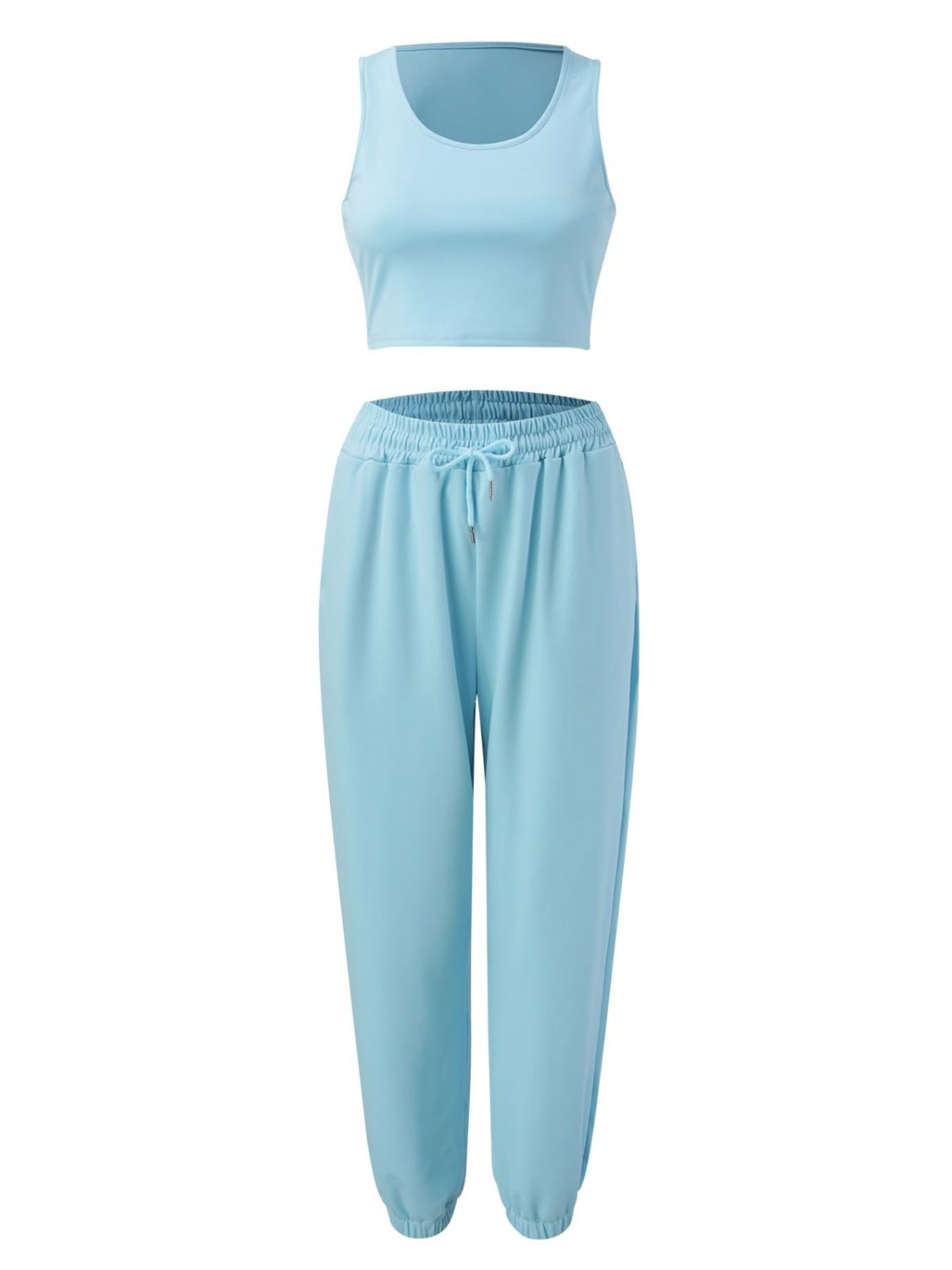 Outfit Set - Wide Strap Top and Drawstring Joggers Set (8 Colors)