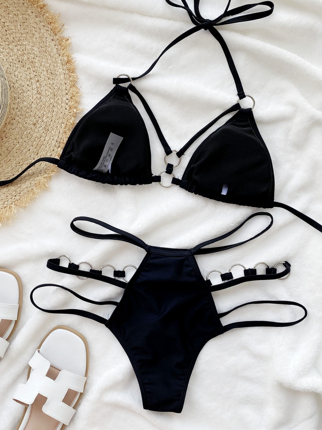 Cutout Halter Neck Two-Piece Bikini Set (5 Colors)
