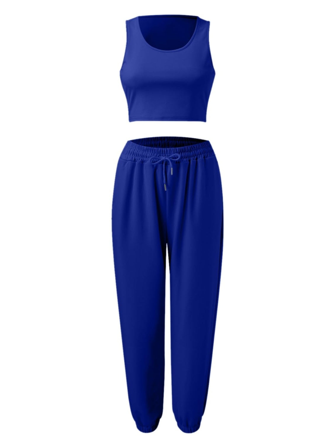 Outfit Set - Wide Strap Top and Drawstring Joggers Set (8 Colors)