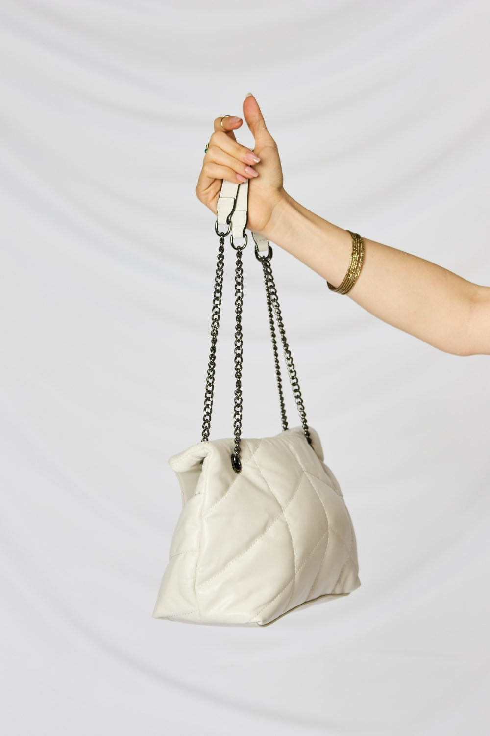 Black PU Leather Chain Handbag (2 Colors)