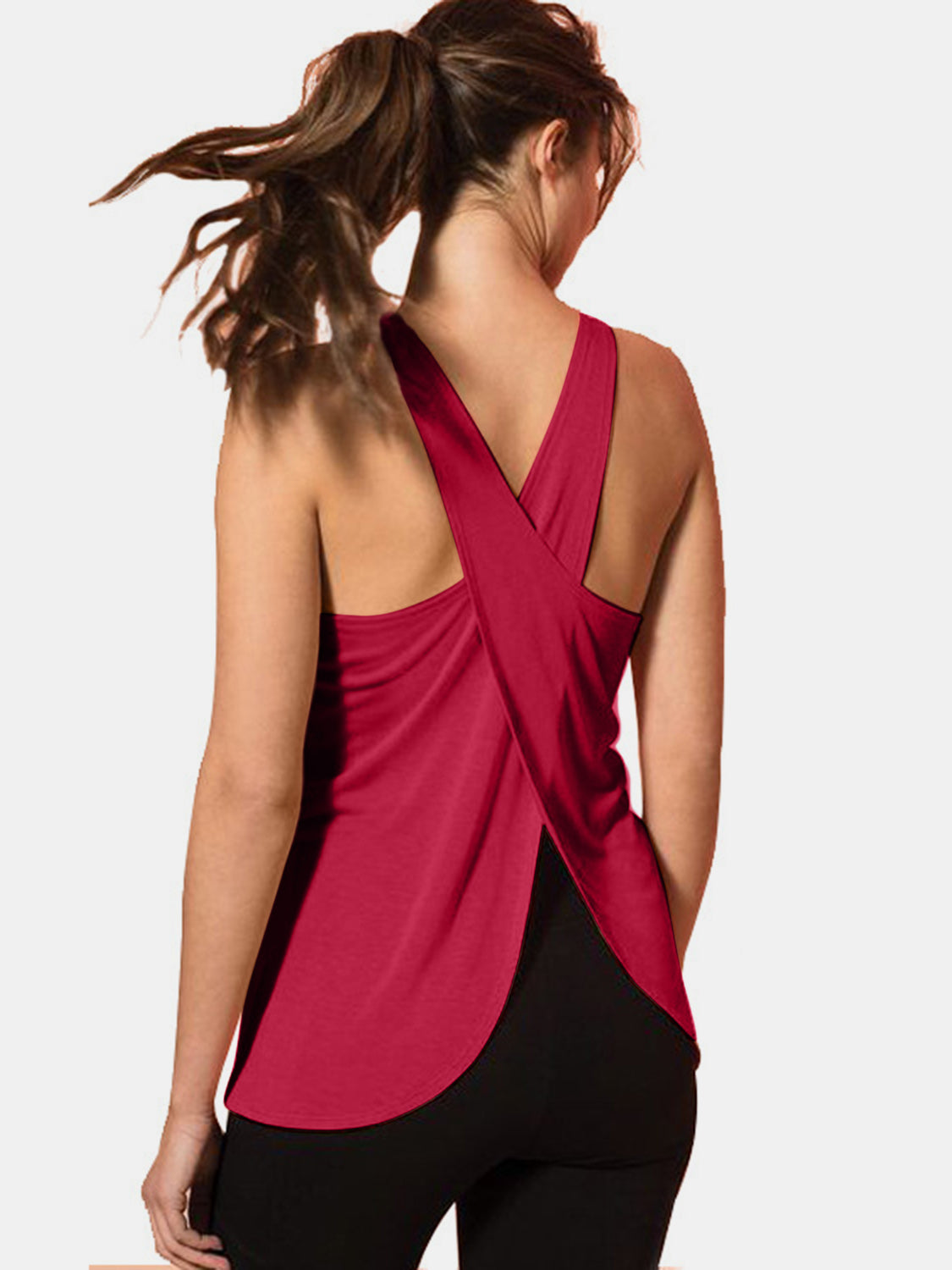 Crisscross Scoop Neck Active Tank (5 Colors)