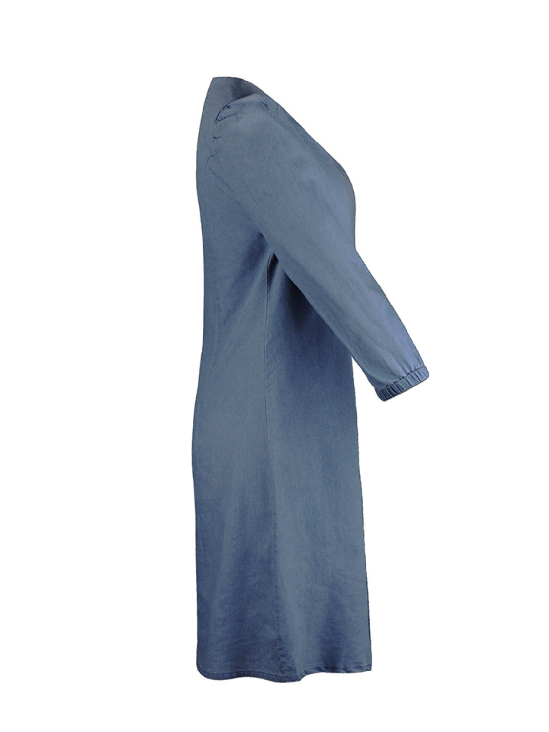 Full Size V-Neck Half Sleeve Denim Dress (4 Colors)