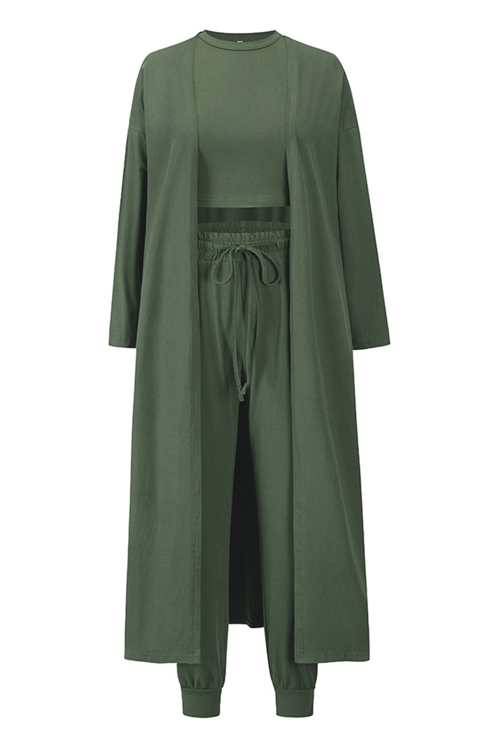 Tank, Pants, and Cardigan 3 Piece Set with Pockets (4 Colors)