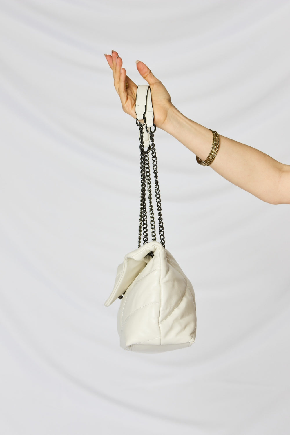 Black PU Leather Chain Handbag (2 Colors)