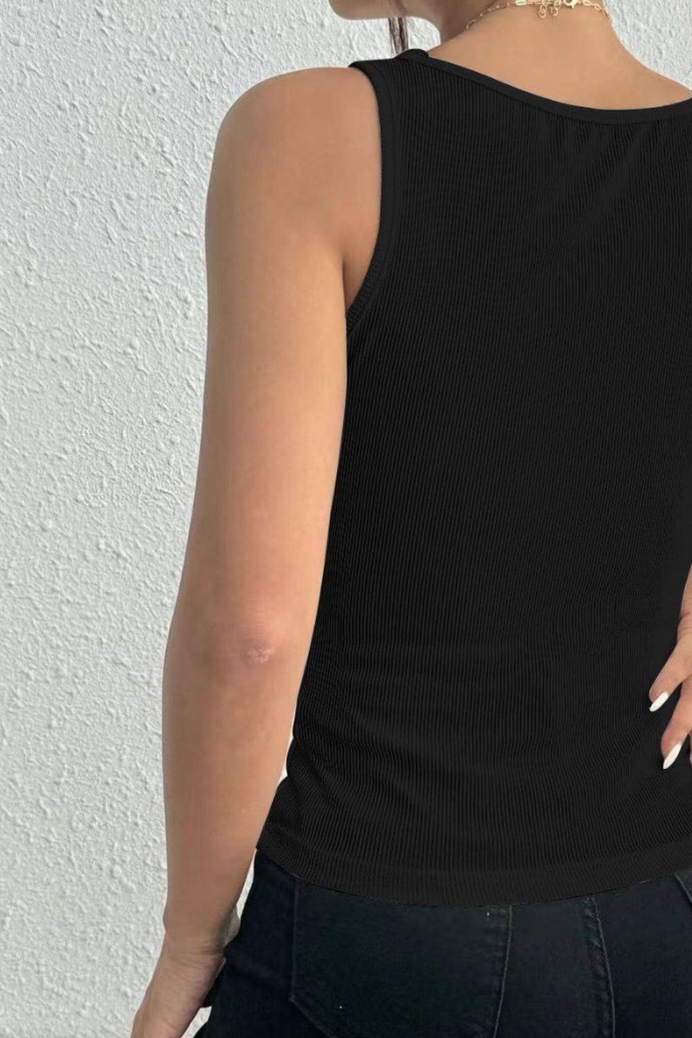 Lace Detail Square Neck Wide Strap Tank (5 Colors)