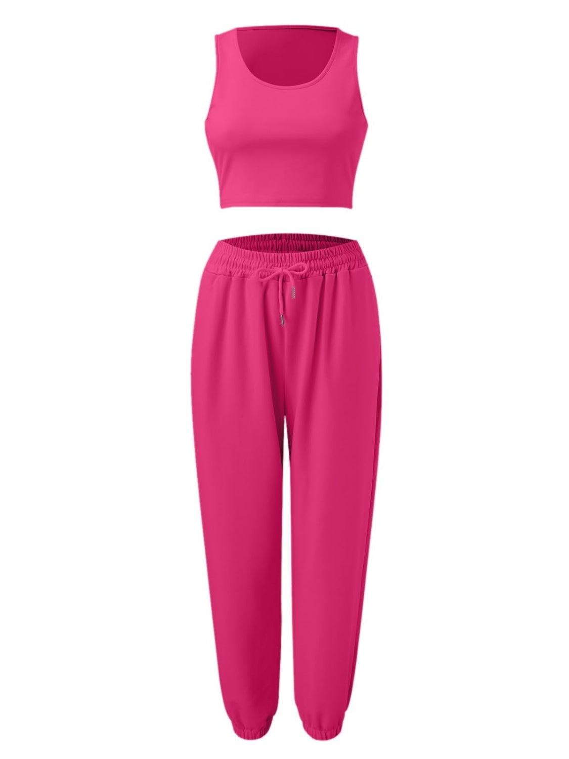 Outfit Set - Wide Strap Top and Drawstring Joggers Set (8 Colors)