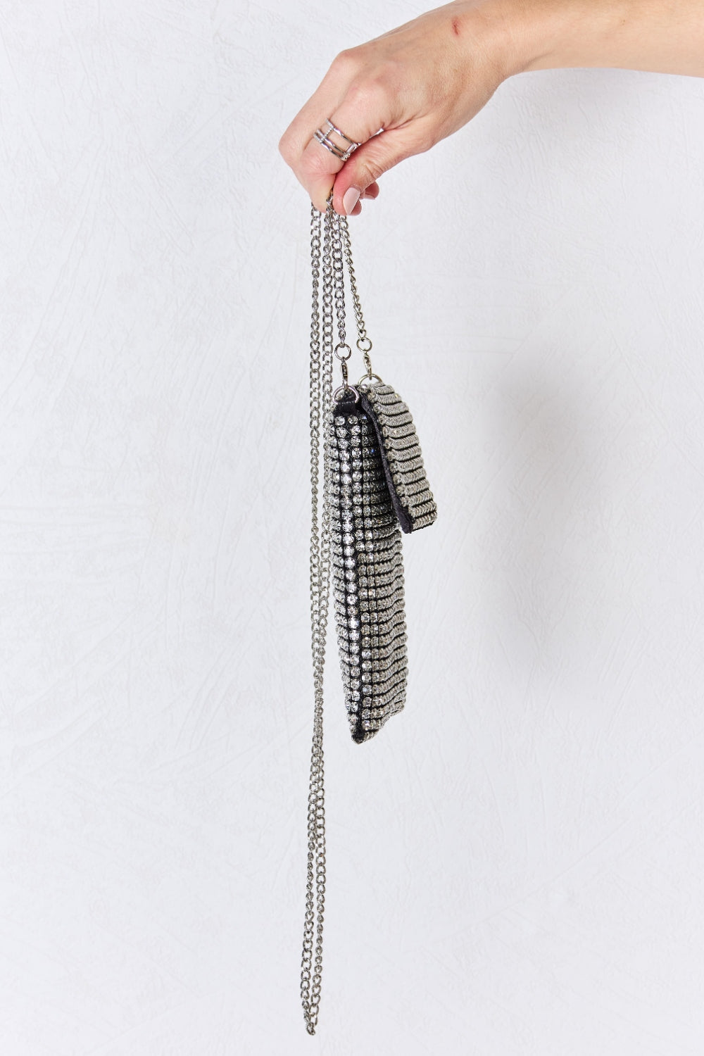 Forever Link Rhinestone Mini Crossbody Bag in Silver