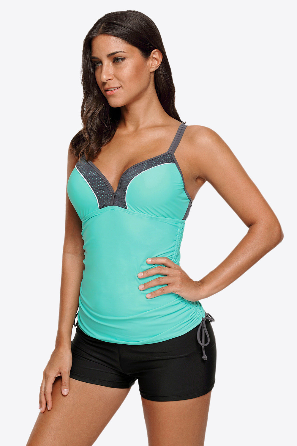 Contrast Sweetheart Neck Swim Cami (2 Colors)