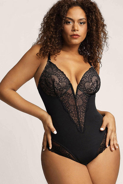 Full Size Lace Detail Sleeveless Shaping Bodysuit (4 Colors)