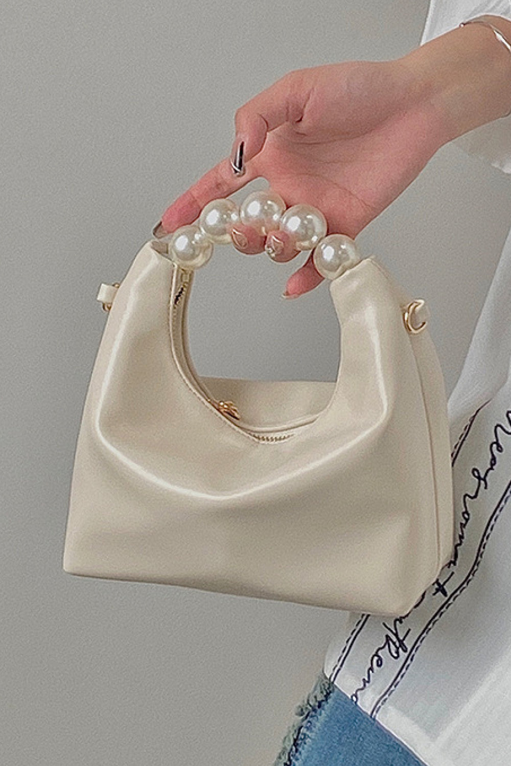Adored PU Leather Pearl Handbag (5 Colors)