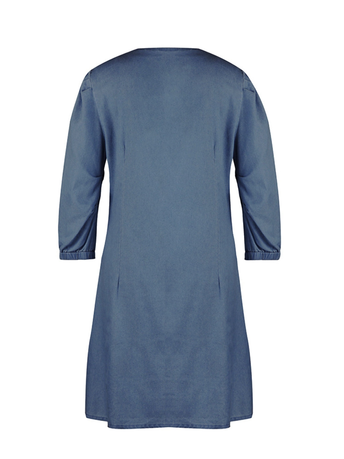 Full Size V-Neck Half Sleeve Denim Dress (4 Colors)