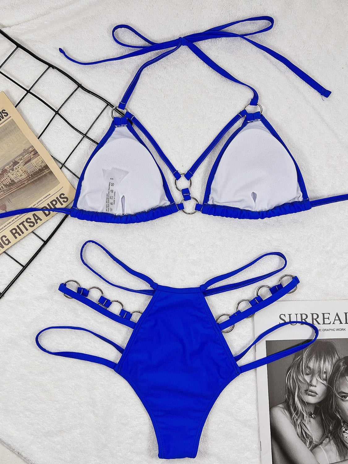 Cutout Halter Neck Two-Piece Bikini Set (5 Colors)