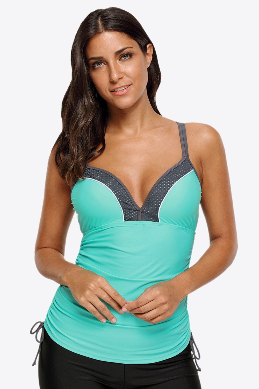 Contrast Sweetheart Neck Swim Cami (2 Colors)