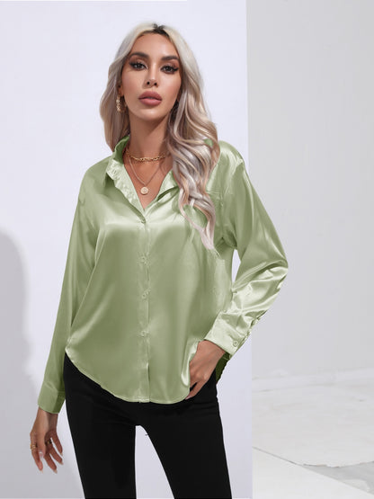 Collared Neck Buttoned Long Sleeve Shirt (8 Colors)