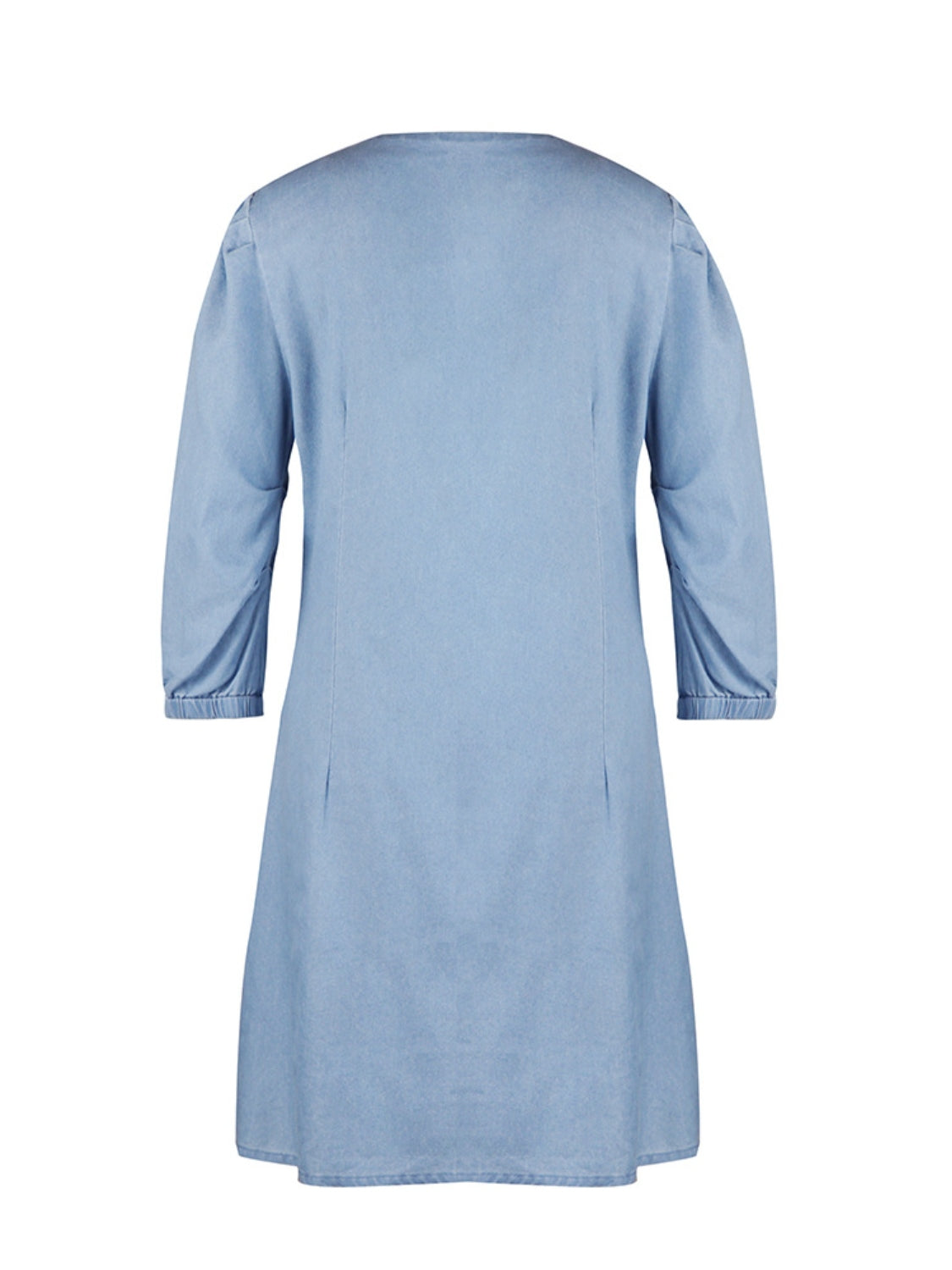 Full Size V-Neck Half Sleeve Denim Dress (4 Colors)