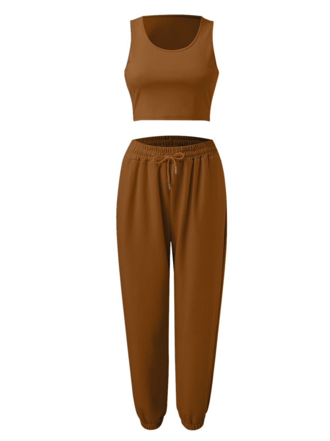 Outfit Set - Wide Strap Top and Drawstring Joggers Set (8 Colors)
