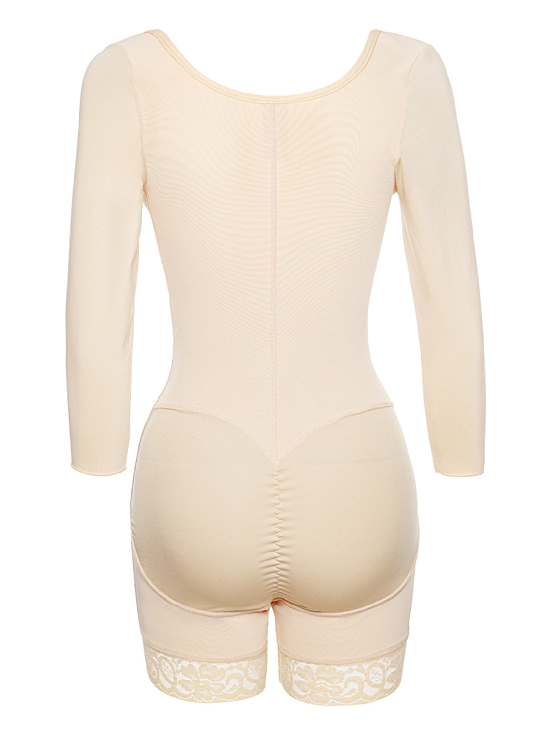 Full Size Zip Up Lace Detail Long Sleeve Shapewear (2 Colors up to 6XL)