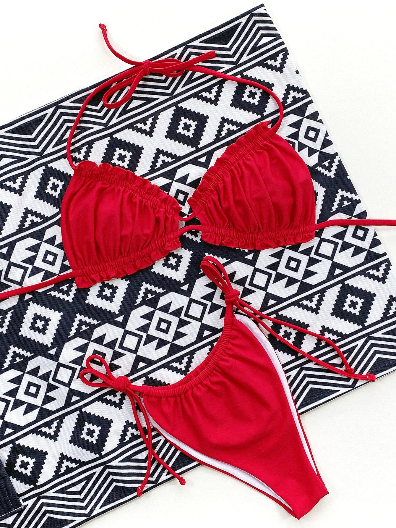 Frill Trill Halter Neck Bikini Set (5 Colors)