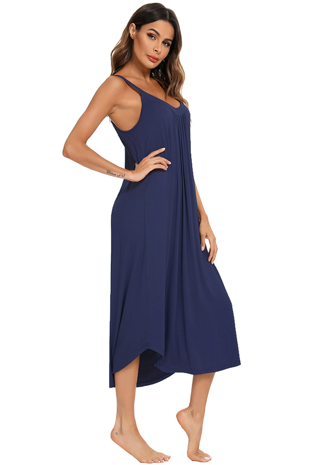V-Neck Midi Lounge Dress (4 Colors)