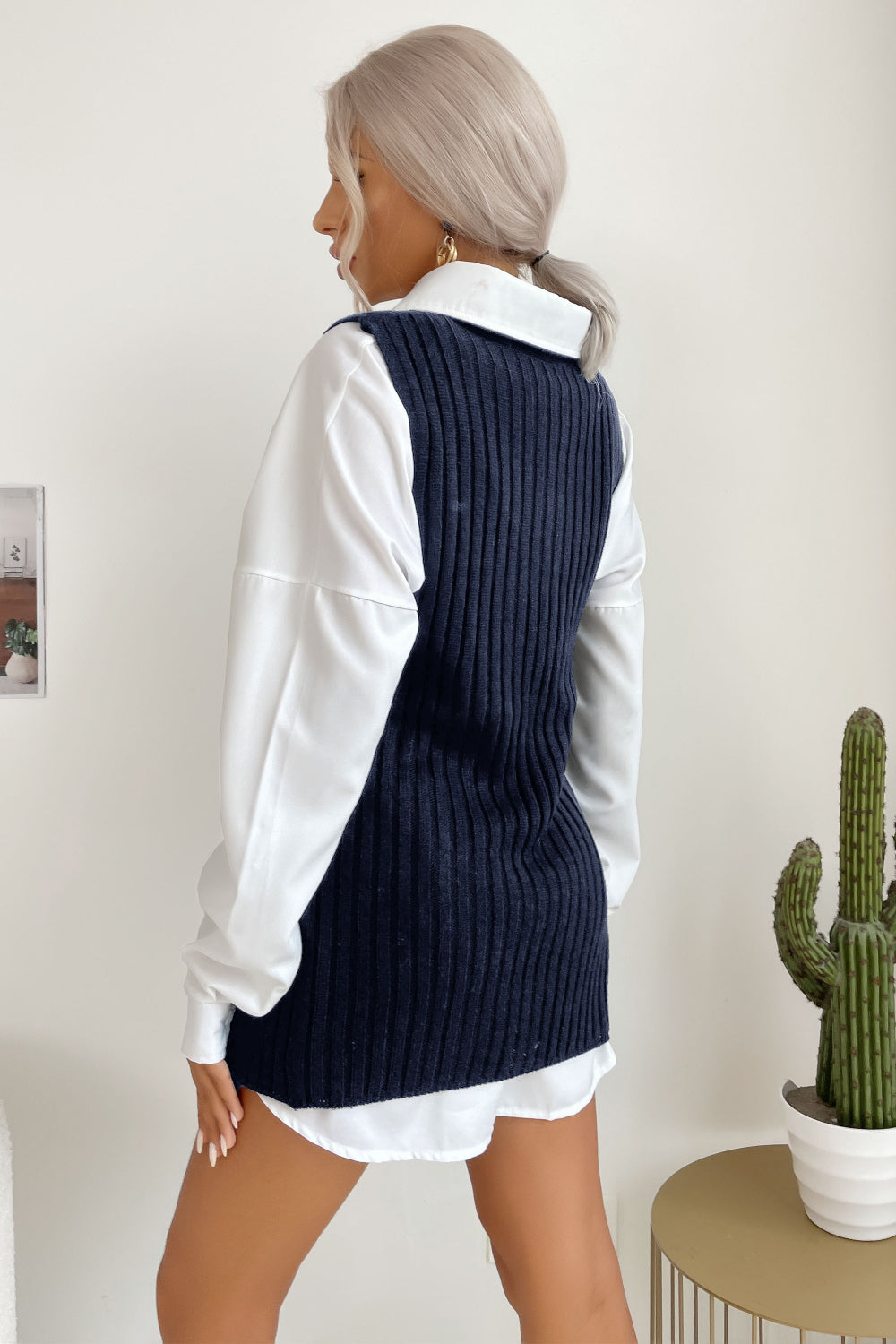 Slit Hem Sweater Vest Dress (5 Colors)