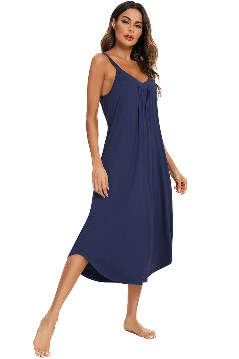 V-Neck Midi Lounge Dress (4 Colors)