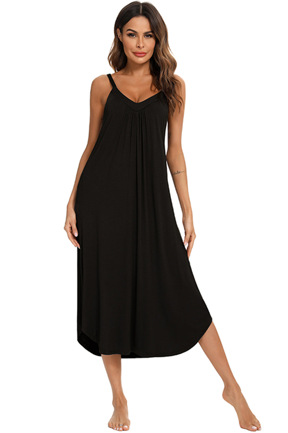 V-Neck Midi Lounge Dress (4 Colors)