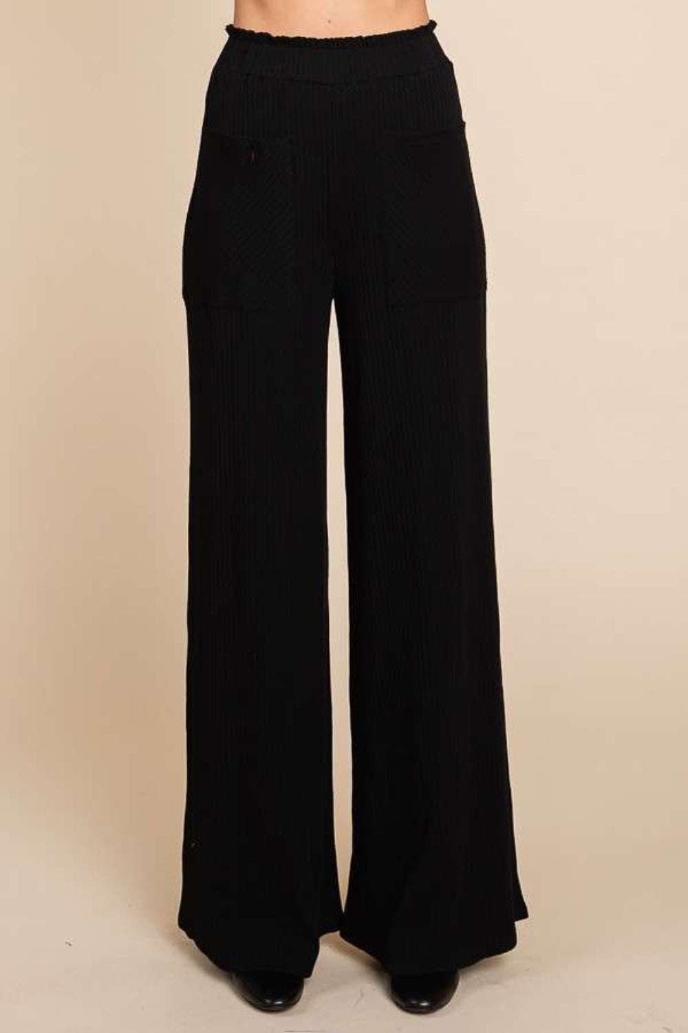 Culture Code Full Size High Waist Wide Leg Pants in Black (up to 3XL)