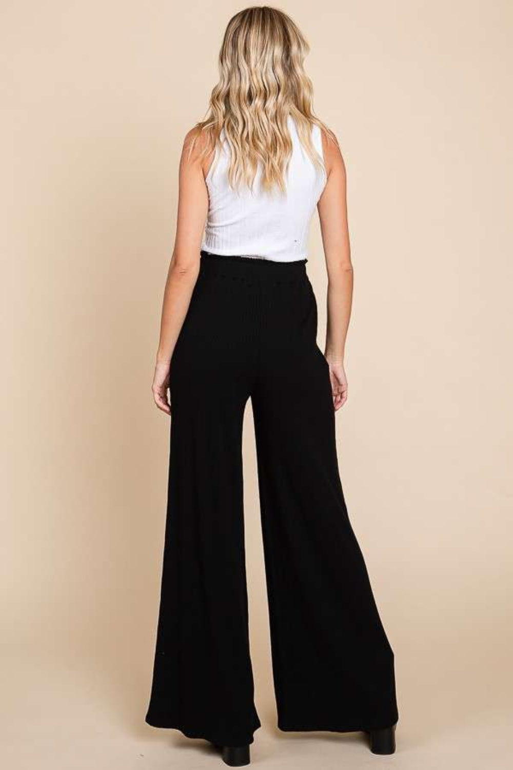 Culture Code Full Size High Waist Wide Leg Pants in Black (up to 3XL)