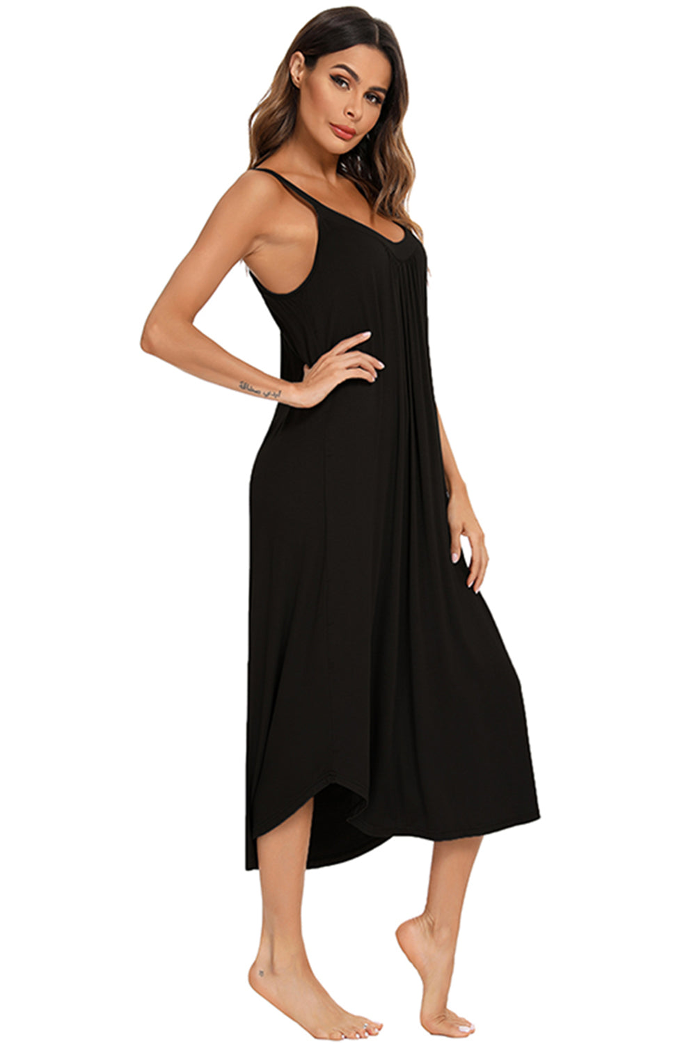 V-Neck Midi Lounge Dress (4 Colors)
