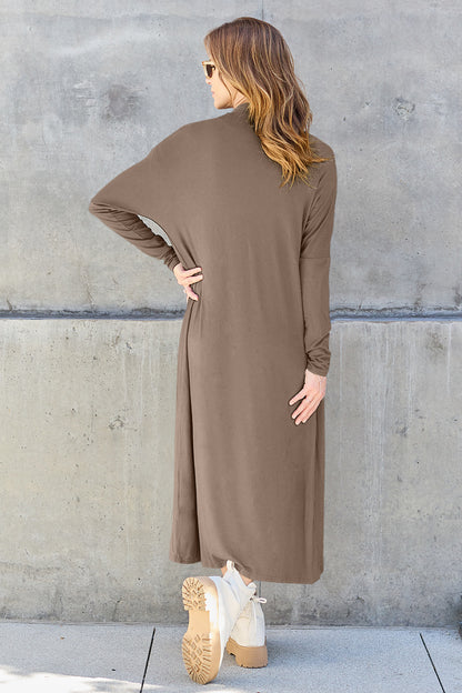 Basic Bae Full Size Open Front Long Sleeve Cover Up (5 Colors up to 3XL)