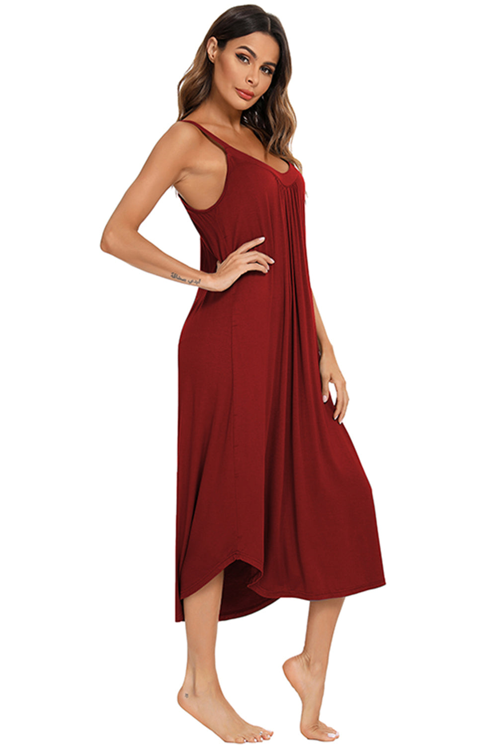 V-Neck Midi Lounge Dress (4 Colors)