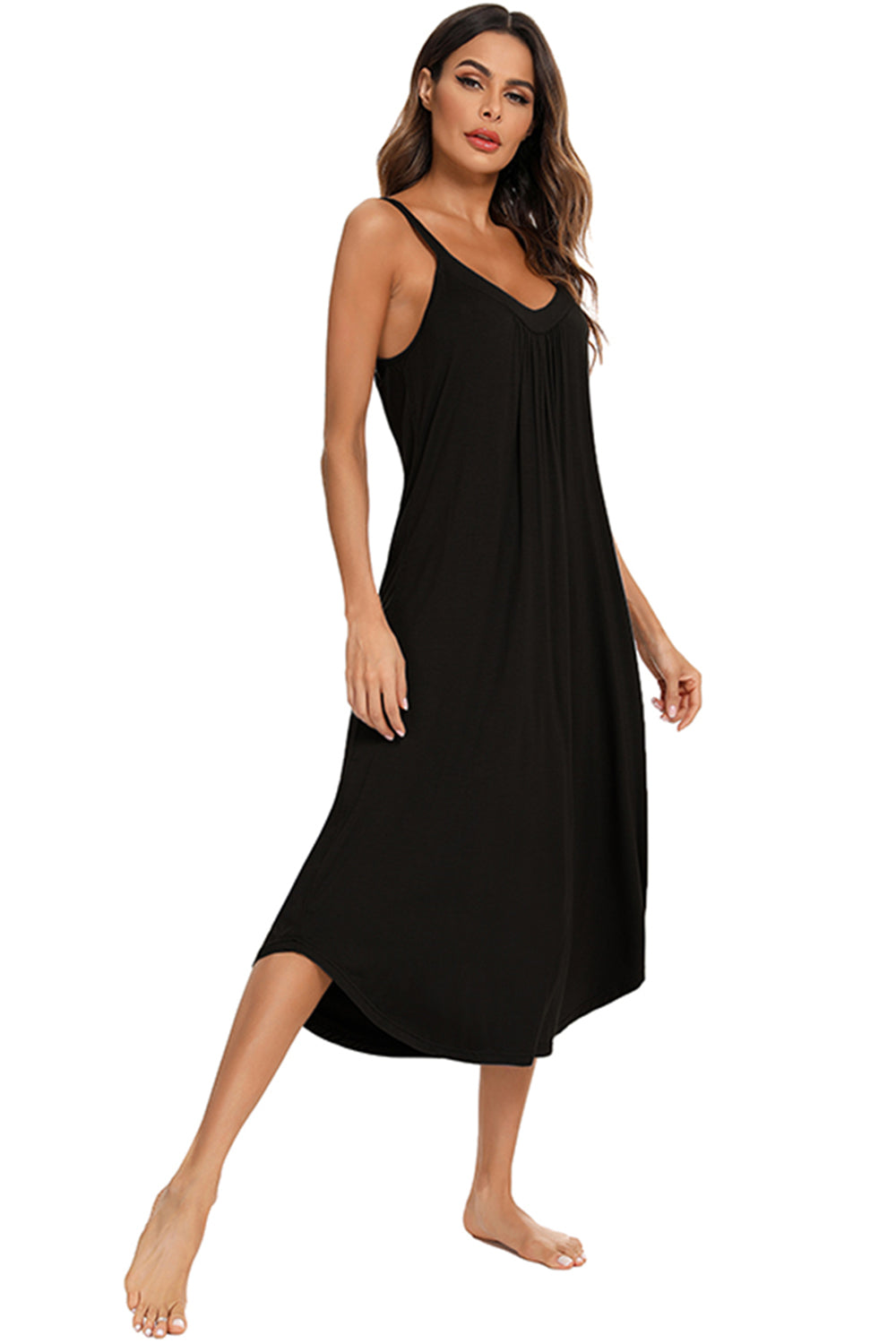 V-Neck Midi Lounge Dress (4 Colors)